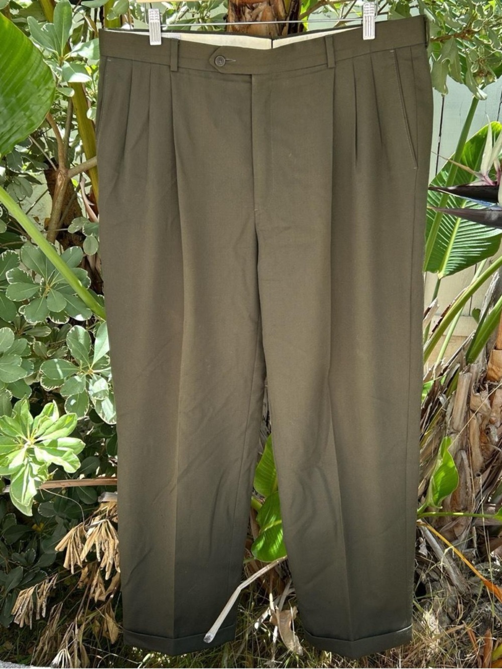 Vintage 80s–90s Givenchy Monsieur Trousers Olive 38R USA